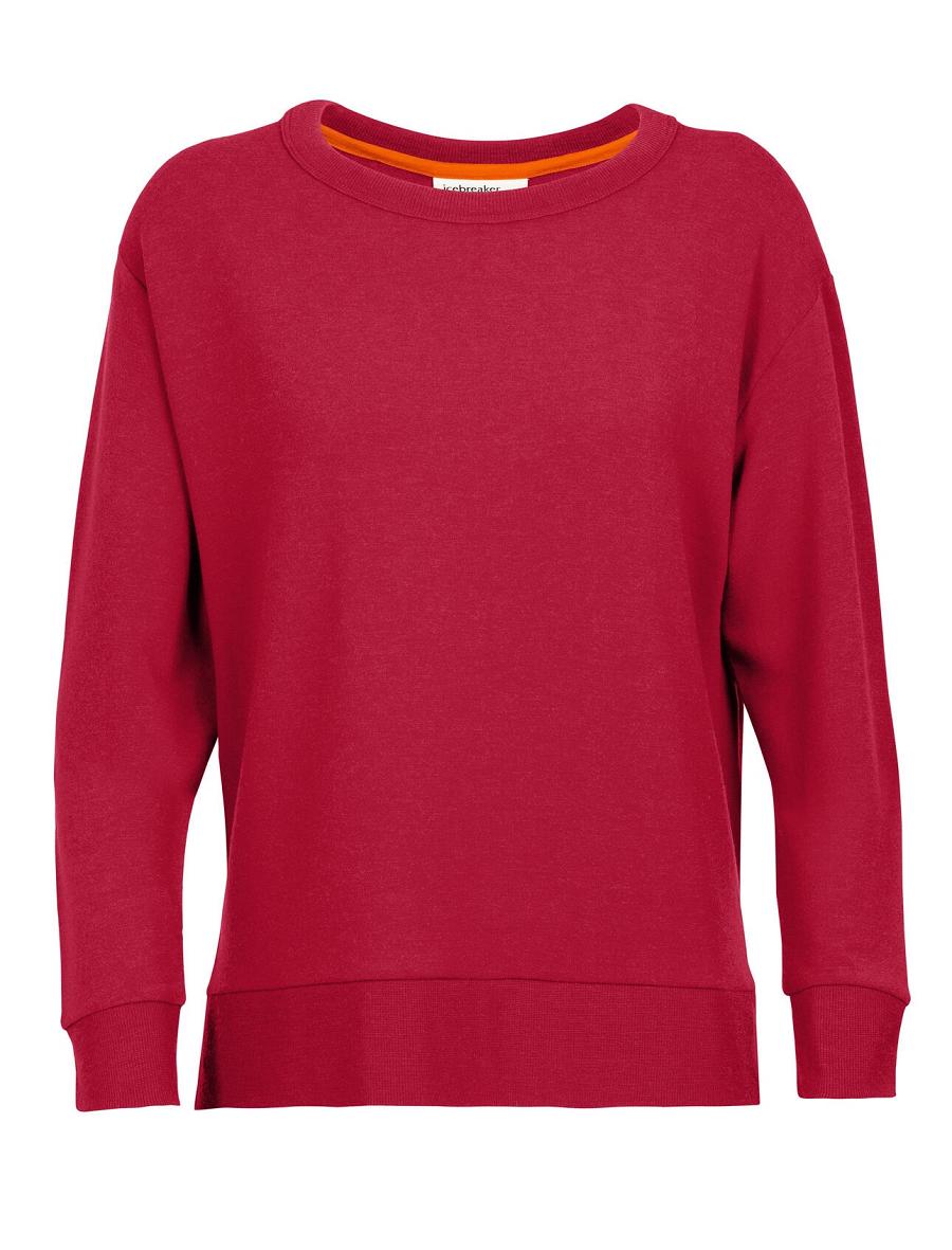 Cherry Women's Icebreaker RealFleece™ Merino Dalston Long Sleeve Sweatshirts | USA 1613GSOL